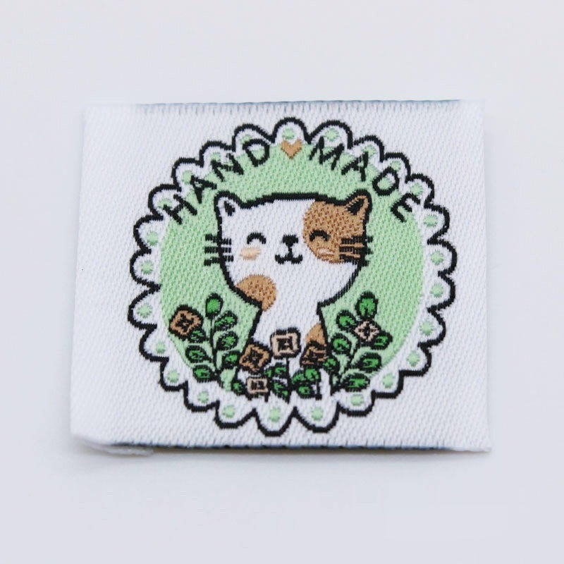 5pcs Cartoon Cute Cotton Handmade Printed Label DIY Handmade Article Collar Label Hair Band Cloth Label Trademark02