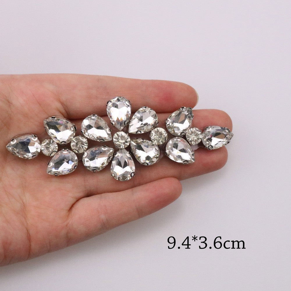 Premium Quality- Chunky Diamond Beads- Iron on Rhinestone - Crystal Clear Patch Diamond Beads- Manik Tampal