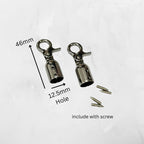 2pcs - Bell Buckle 12.5mm / 15.5mm- Rope Barrier End Stopper with Hook - Cangkuk Besi Kuku Kambing