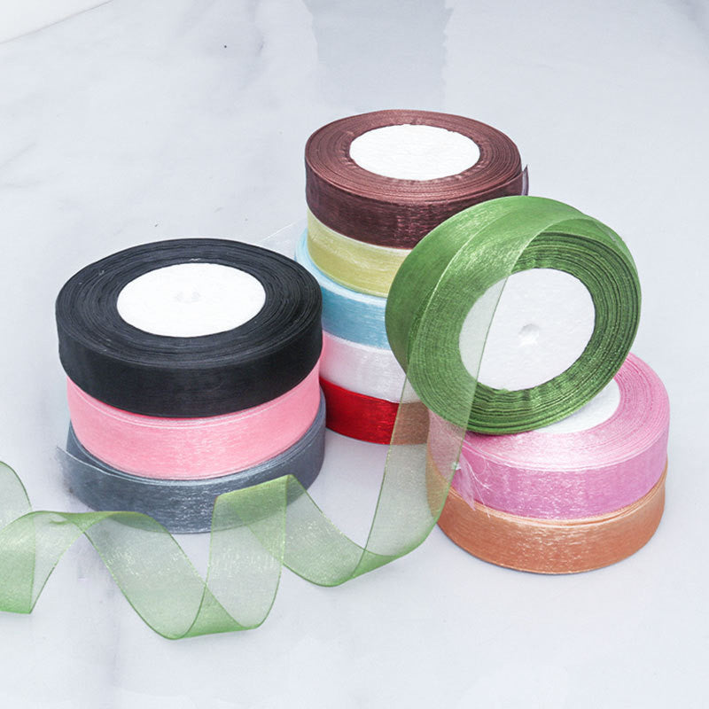 50 Yards Ribbon Organza 25mm width for decoration/ DIY Bag Sewing Ribbon/ Reben Organsa
