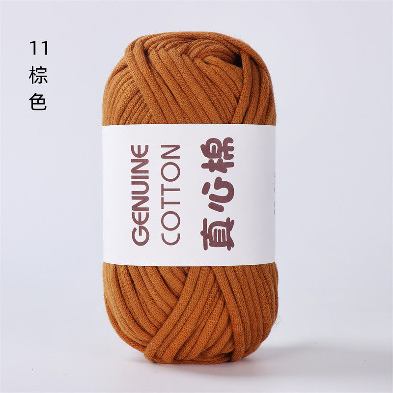 50g Core-Filled Cotton Yarn- Genuine Cotton Crochet Yarn- Core Filled T-Shirt Yarn- Benang Kait