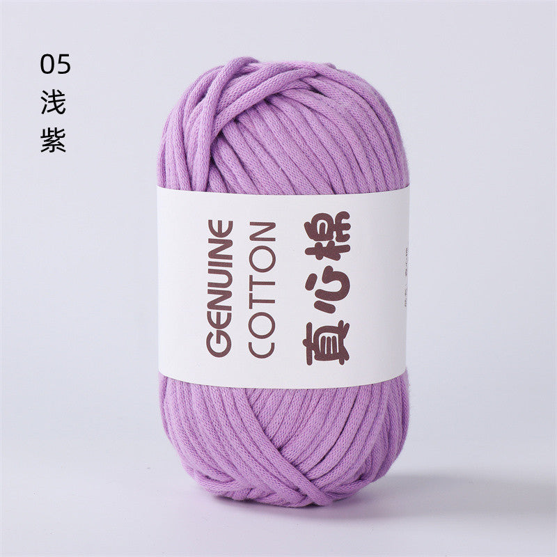 50g Core-Filled Cotton Yarn- Genuine Cotton Crochet Yarn- Core Filled T-Shirt Yarn- Benang Kait