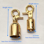 2pcs - Bell Buckle 12.5mm / 15.5mm- Rope Barrier End Stopper with Hook - Cangkuk Besi Kuku Kambing