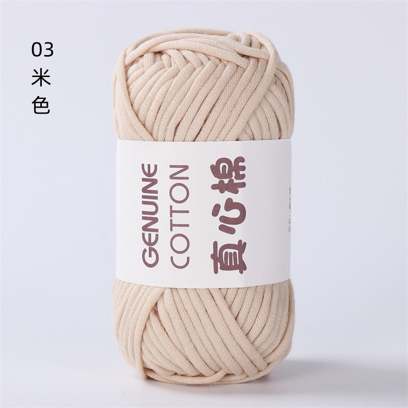 50g Core-Filled Cotton Yarn- Genuine Cotton Crochet Yarn- Core Filled T-Shirt Yarn- Benang Kait