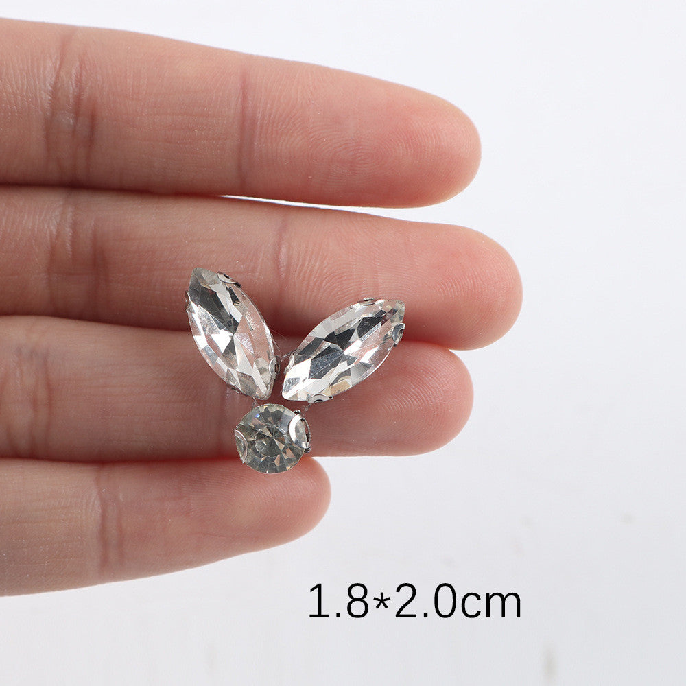 Premium Quality- Chunky Diamond Beads- Iron on Rhinestone - Crystal Clear Patch Diamond Beads- Manik Tampal