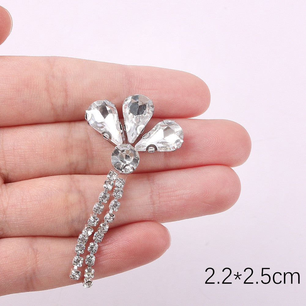Premium Quality- Chunky Diamond Beads- Iron on Rhinestone - Crystal Clear Patch Diamond Beads- Manik Tampal