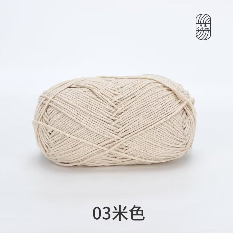 5Ply Milk Cotton Yarn (100g) – Premium Crochet & Knitting Yarn – Benang Kait – 雪妃尔