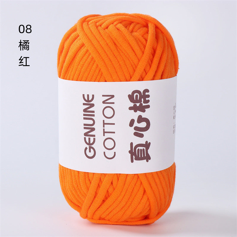 50g Core-Filled Cotton Yarn- Genuine Cotton Crochet Yarn- Core Filled T-Shirt Yarn- Benang Kait
