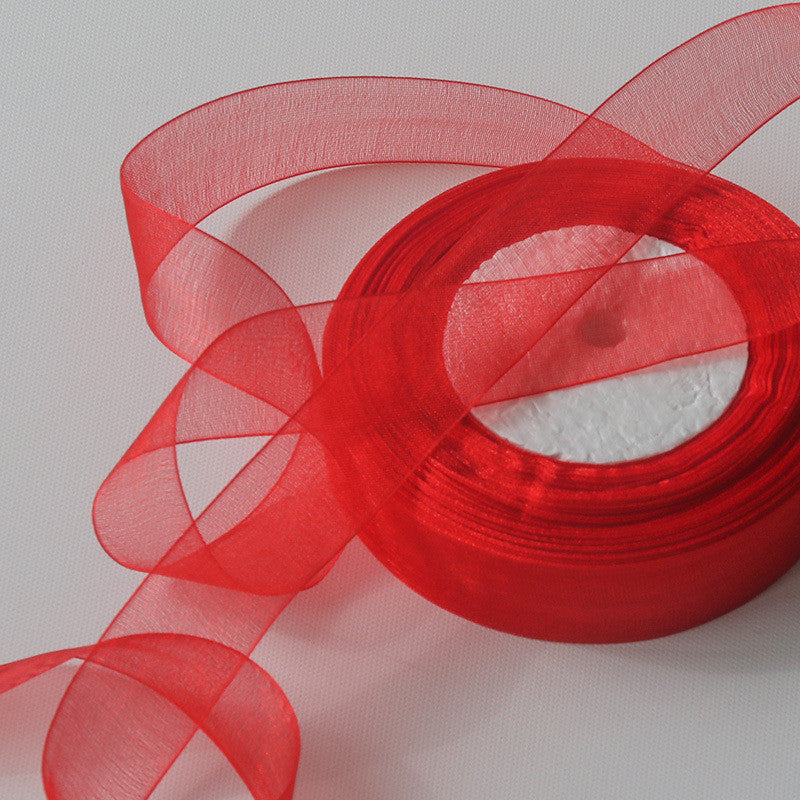 50 Yards Ribbon Organza 25mm width for decoration/ DIY Bag Sewing Ribbon/ Reben Organsa