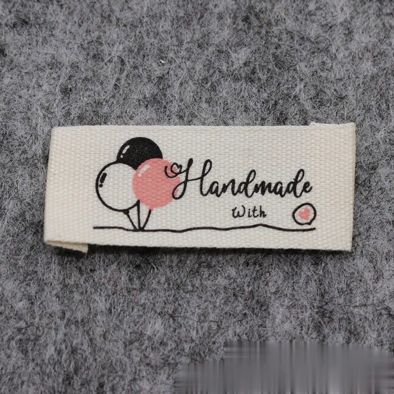 5pcs Cartoon Cute Cotton Handmade Printed Label DIY Handmade Article Collar Label Hair Band Cloth Label Trademark02