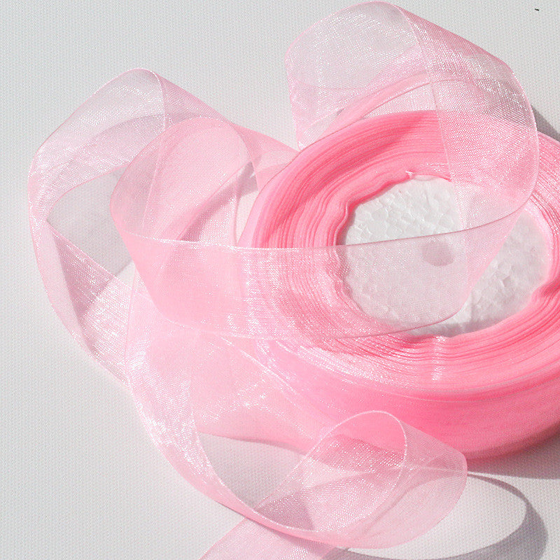 50 Yards Ribbon Organza 25mm width for decoration/ DIY Bag Sewing Ribbon/ Reben Organsa