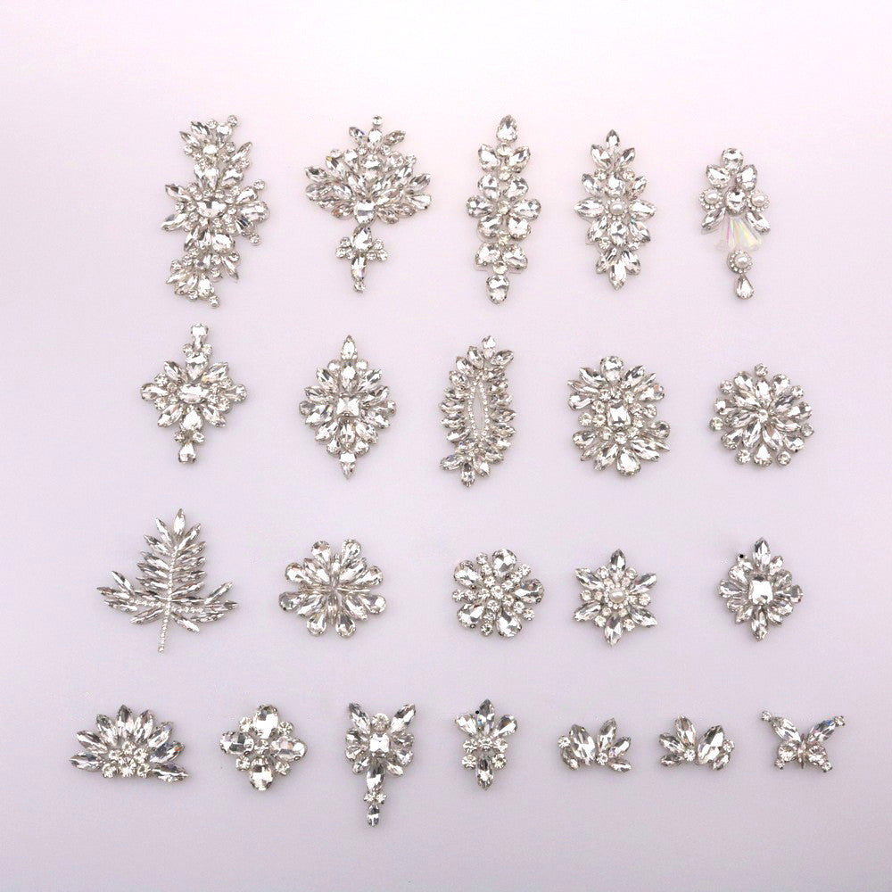 Premium Quality- Chunky Diamond Beads- Iron on Rhinestone - Crystal Clear Patch Diamond Beads- Manik Tampal