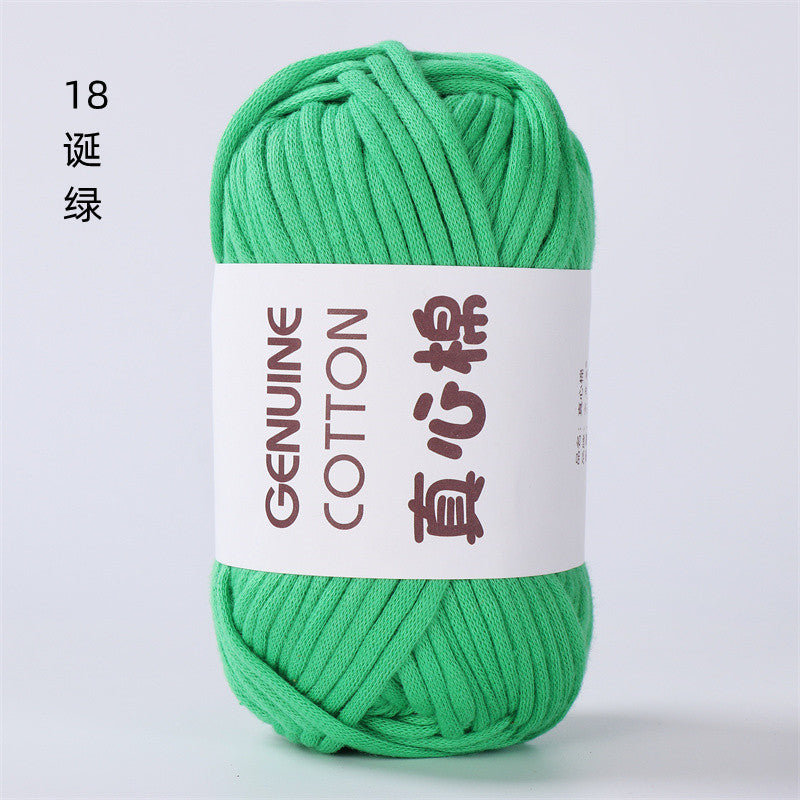 50g Core-Filled Cotton Yarn- Genuine Cotton Crochet Yarn- Core Filled T-Shirt Yarn- Benang Kait
