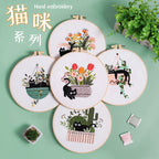Embroidery Kit/ Needlework for Beginner/ Set Sulaman Tangan /DIY cross stitch set / Cat Series Embroidery Material Kit
