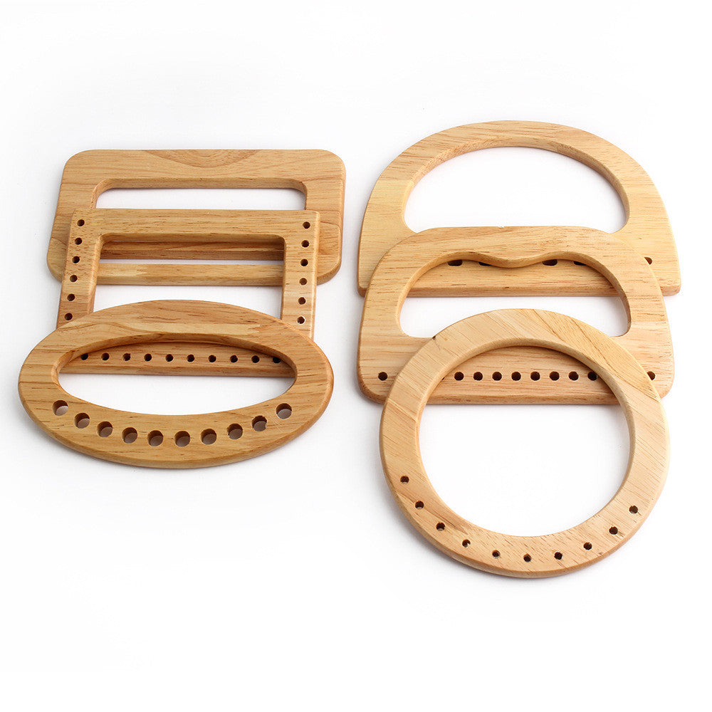 1 pair- Multi Sizes Bag Handle with Hole- Wooden Handle- Bag Accessories- Pemegang Beg