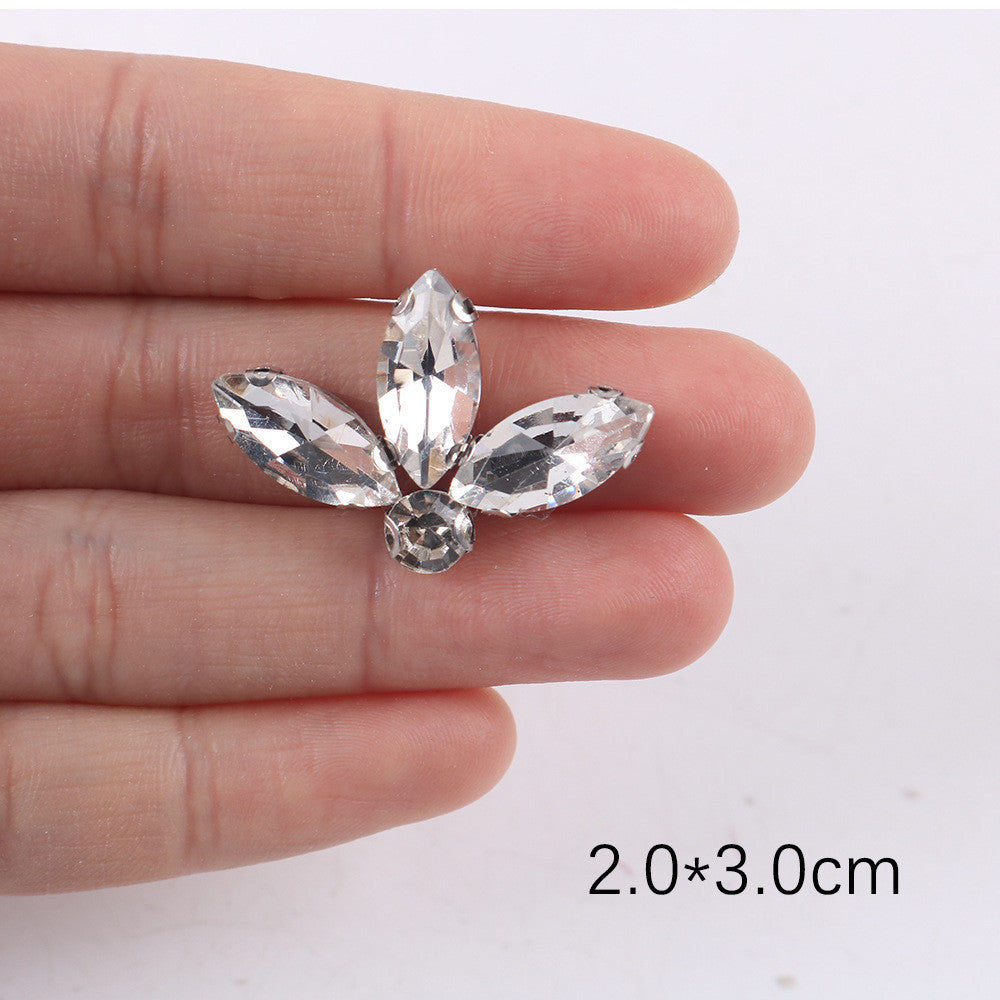 Premium Quality- Chunky Diamond Beads- Iron on Rhinestone - Crystal Clear Patch Diamond Beads- Manik Tampal