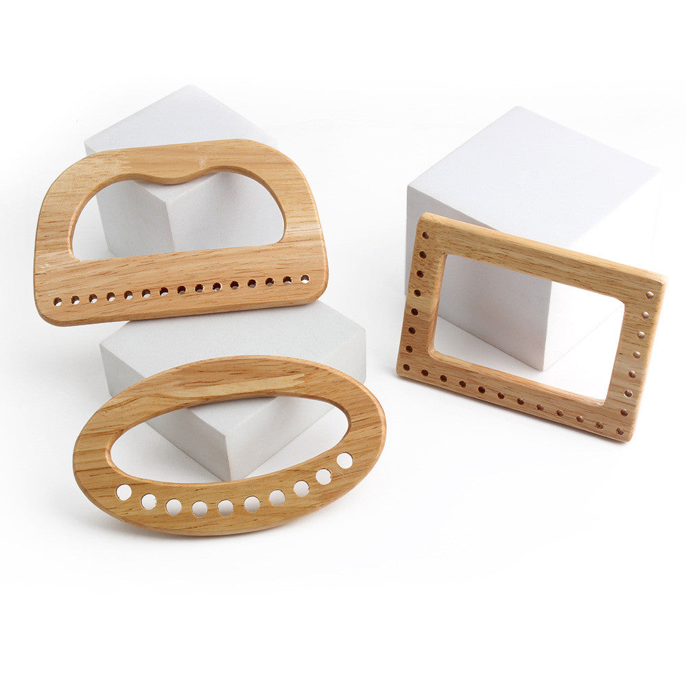 1 pair- Multi Sizes Bag Handle with Hole- Wooden Handle- Bag Accessories- Pemegang Beg
