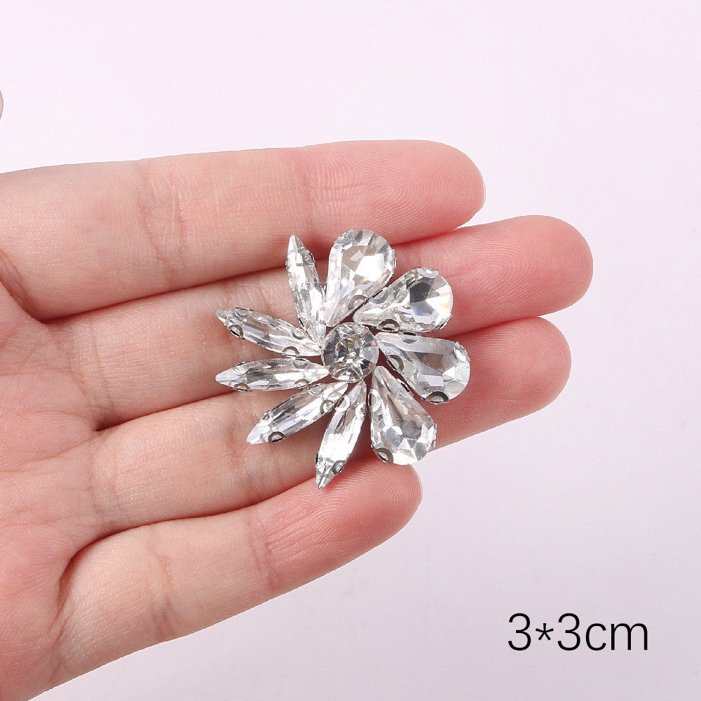 Premium Quality- Chunky Diamond Beads- Iron on Rhinestone - Crystal Clear Patch Diamond Beads- Manik Tampal