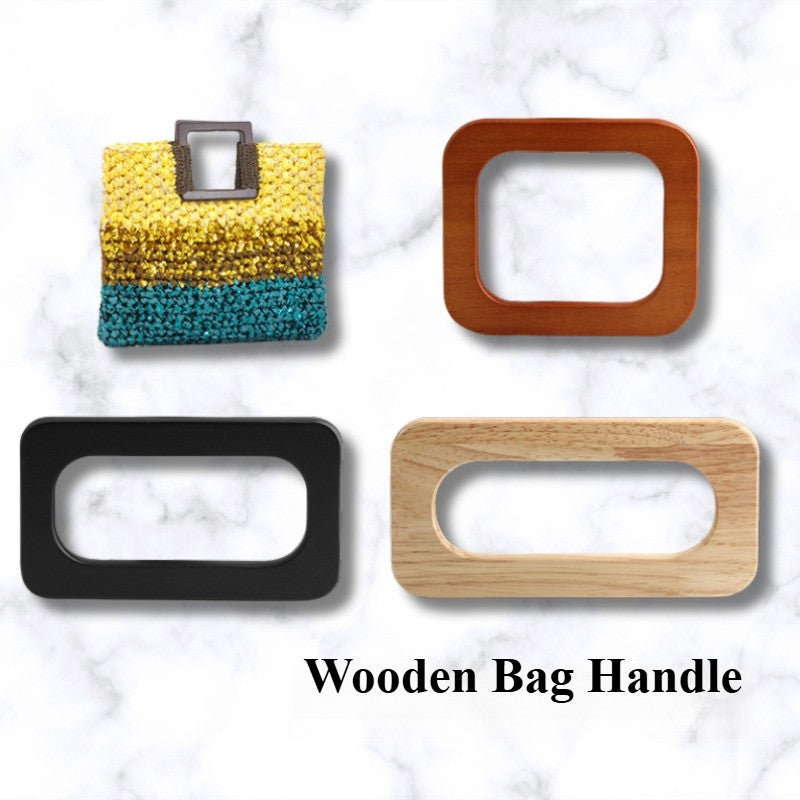 1 pair - Rectangle Wooden Bag Handle - Bag Replacement Handle- Pemegang Beg Kayu