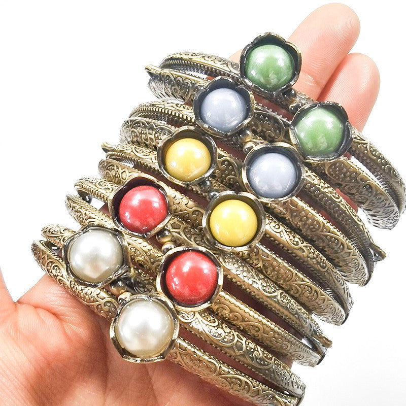 8.5cm Bronze Colour Kiss Lock Lotus Head Semi circle Purse Frame DIY Purse Accessories Sewing Clasp Purse Crochet 口金钱包包