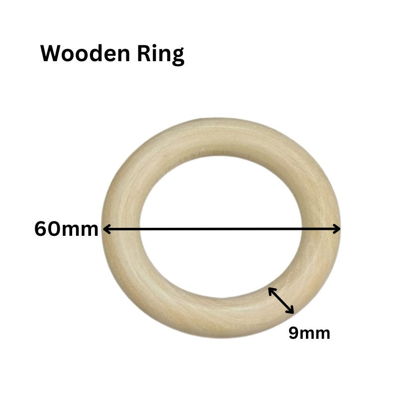 15–100mm Natural Wood Color Wooden Rings – Wooden Circle Pendants - Unfinished Macrame Wooden Ring