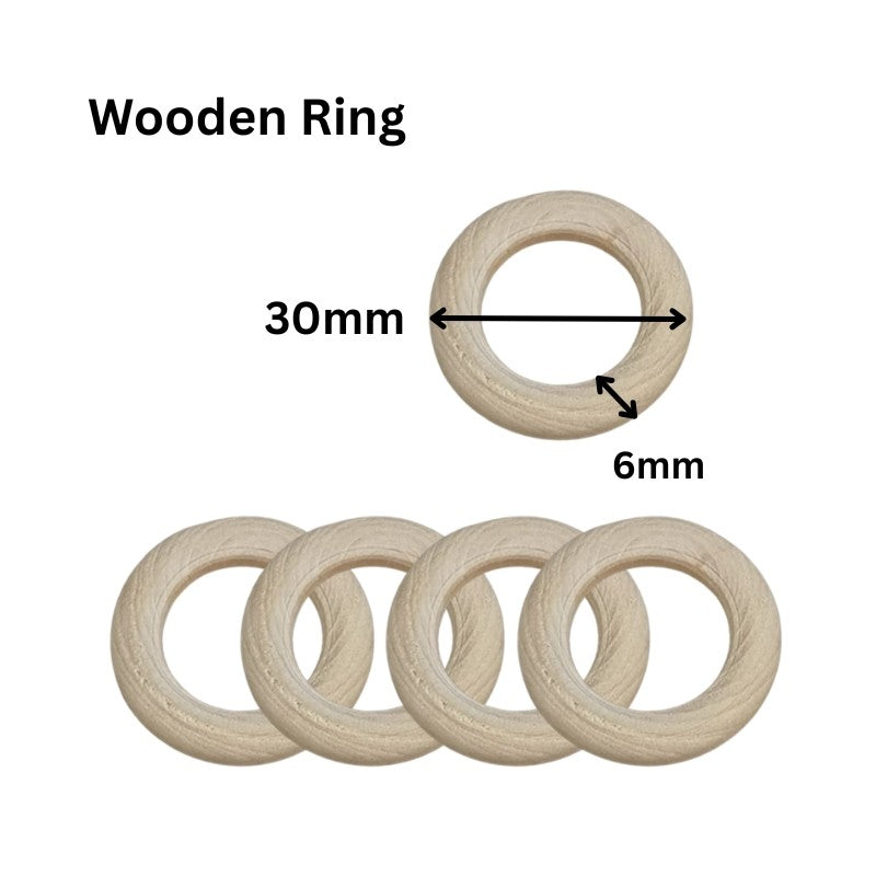 15–100mm Natural Wood Color Wooden Rings – Wooden Circle Pendants - Unfinished Macrame Wooden Ring