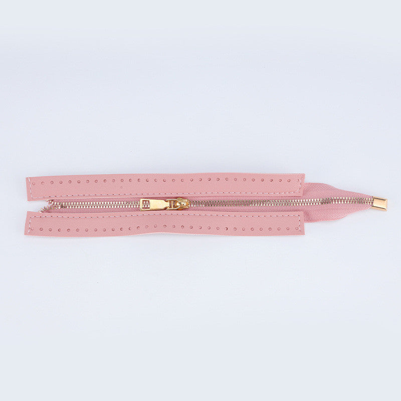 24cm PU Leather Zipper for crochet Bag- Woven Bag Hardware Sewing PU Leather Zipper