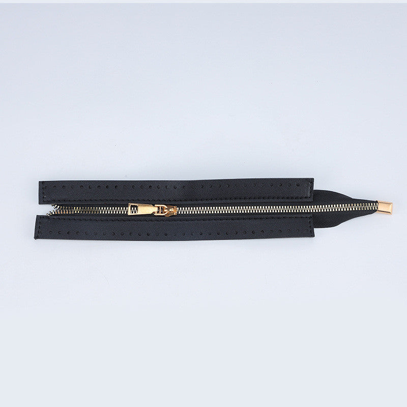 24cm PU Leather Zipper for crochet Bag- Woven Bag Hardware Sewing PU Leather Zipper