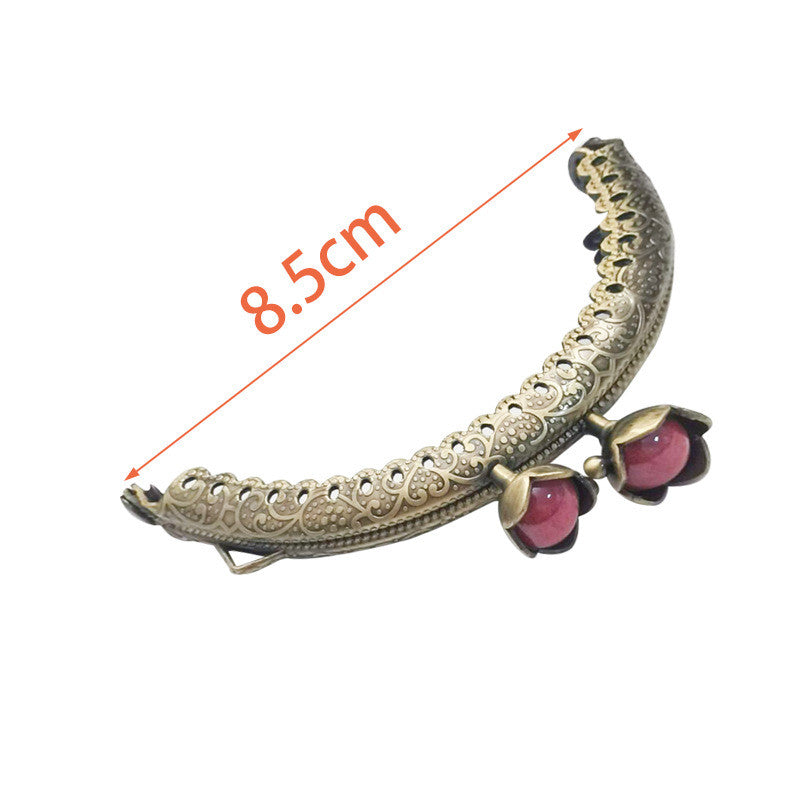 8.5cm Bronze Colour Kiss Lock Lotus Head Semi circle Purse Frame DIY Purse Accessories Sewing Clasp Purse Crochet 口金钱包包