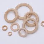 15–100mm Natural Wood Color Wooden Rings – Wooden Circle Pendants - Unfinished Macrame Wooden Ring