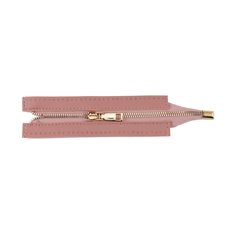 18cm PU Leather Zipper for crochet Bag- Woven Bag Hardware Sewing PU Leather Zipper