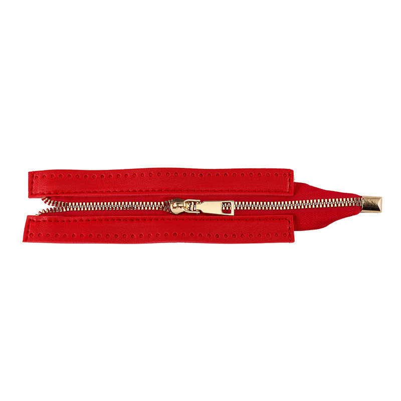 18cm PU Leather Zipper for crochet Bag- Woven Bag Hardware Sewing PU Leather Zipper