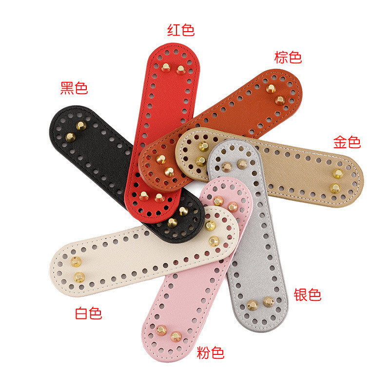 5 x 18cm PU Bag Base with Stud/ Tapak Beg Kait/ Bag Bottom/ Leather Base/ Crochet Bag base/ Handmade Bag PU Leather