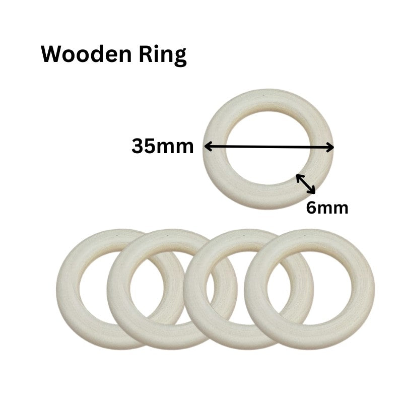 15–100mm Natural Wood Color Wooden Rings – Wooden Circle Pendants - Unfinished Macrame Wooden Ring