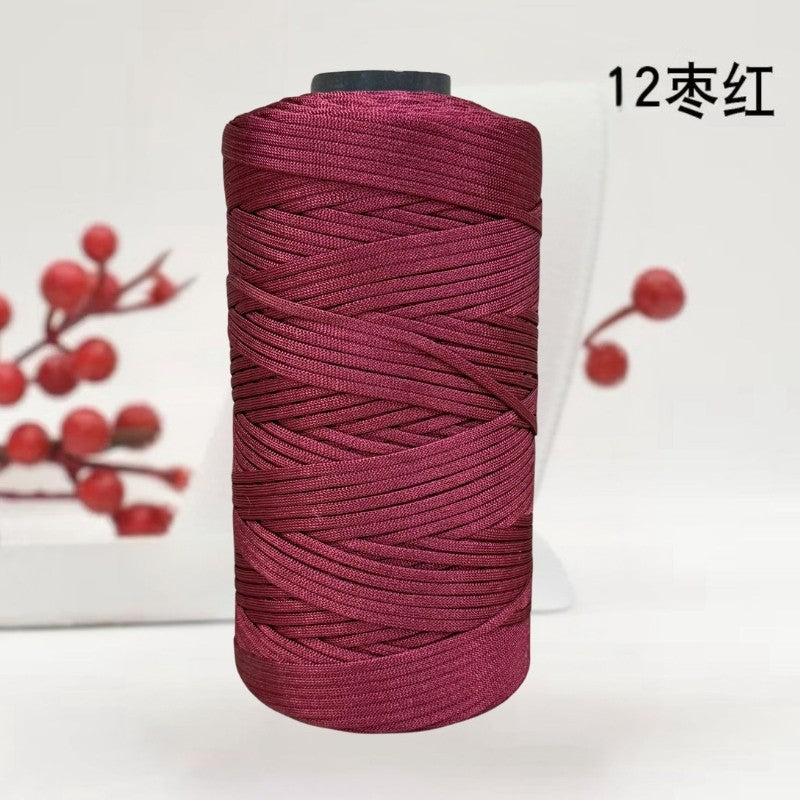250g Flat Ribbon Yarn/ benang kait beg/ Icy Yarn/ Tape Yarn/ Tali Beg/ crochet yarn/ 丝光线/冰丝棉麻扁带线