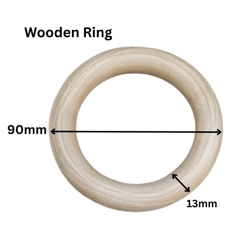 15–100mm Natural Wood Color Wooden Rings – Wooden Circle Pendants - Unfinished Macrame Wooden Ring