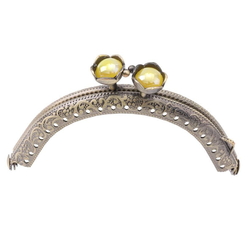 8.5cm Bronze Colour Kiss Lock Lotus Head Semi circle Purse Frame DIY Purse Accessories Sewing Clasp Purse Crochet 口金钱包包