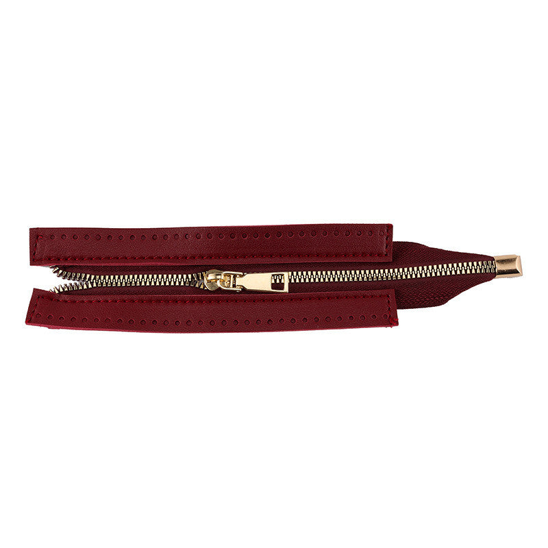 18cm PU Leather Zipper for crochet Bag- Woven Bag Hardware Sewing PU Leather Zipper