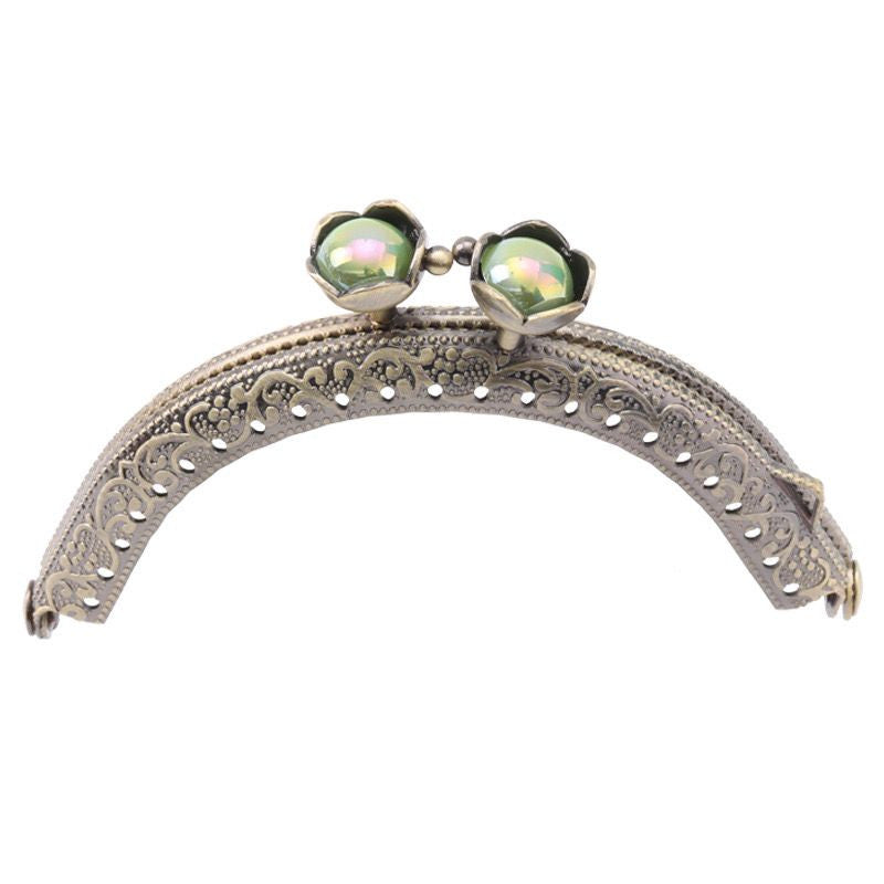 8.5cm Bronze Colour Kiss Lock Lotus Head Semi circle Purse Frame DIY Purse Accessories Sewing Clasp Purse Crochet 口金钱包包