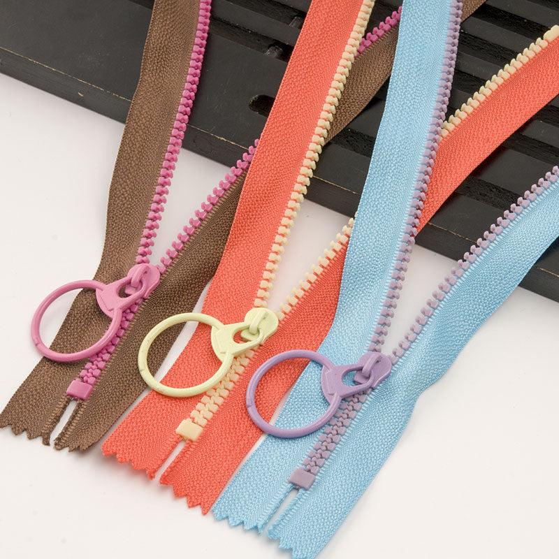 3 Rcz Colorful Resin Zipper - 6 inches to 16 Inches - Zip for Crochet Bag