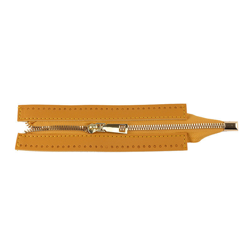 18cm PU Leather Zipper for crochet Bag- Woven Bag Hardware Sewing PU Leather Zipper