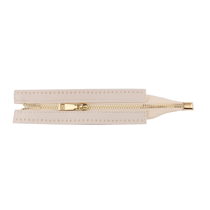 18cm PU Leather Zipper for crochet Bag- Woven Bag Hardware Sewing PU Leather Zipper