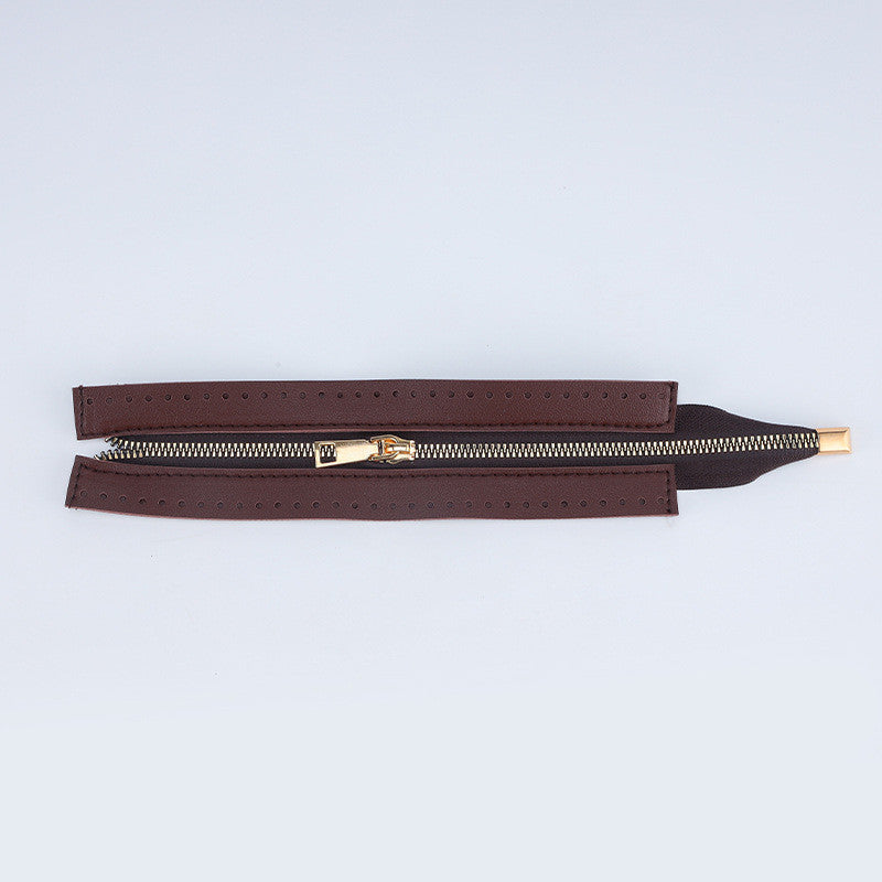 24cm PU Leather Zipper for crochet Bag- Woven Bag Hardware Sewing PU Leather Zipper