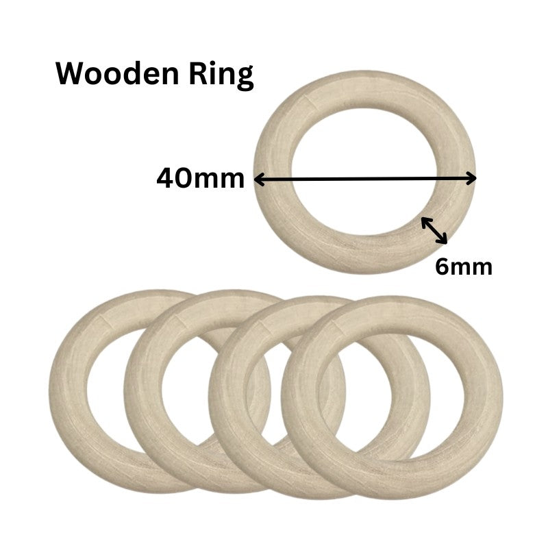 15–100mm Natural Wood Color Wooden Rings – Wooden Circle Pendants - Unfinished Macrame Wooden Ring