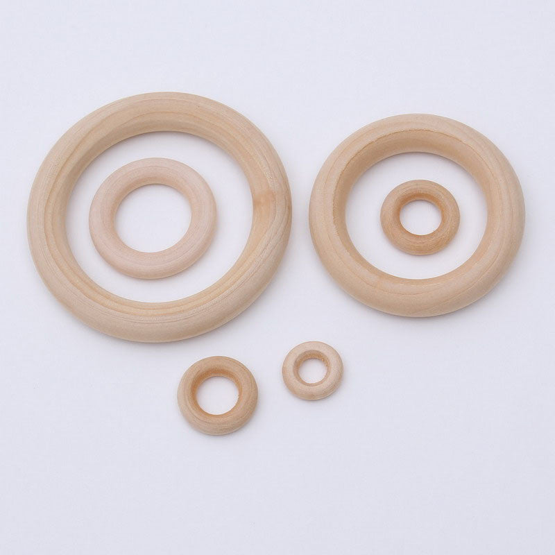 15–100mm Natural Wood Color Wooden Rings – Wooden Circle Pendants - Unfinished Macrame Wooden Ring