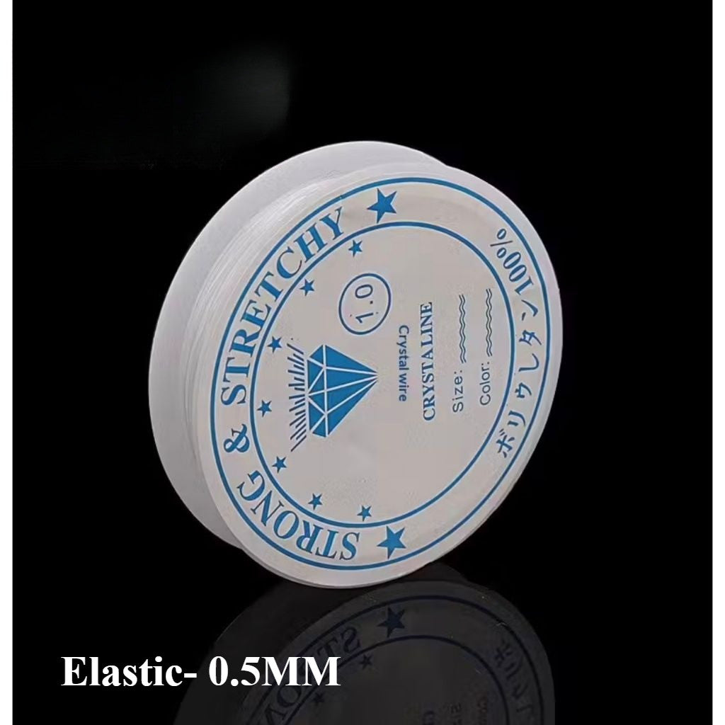 Transparent Elastic Cord & Fishing Line for Beading – TPU Stretch String / Clear Nylon Thread | Benang Getah | Crystal