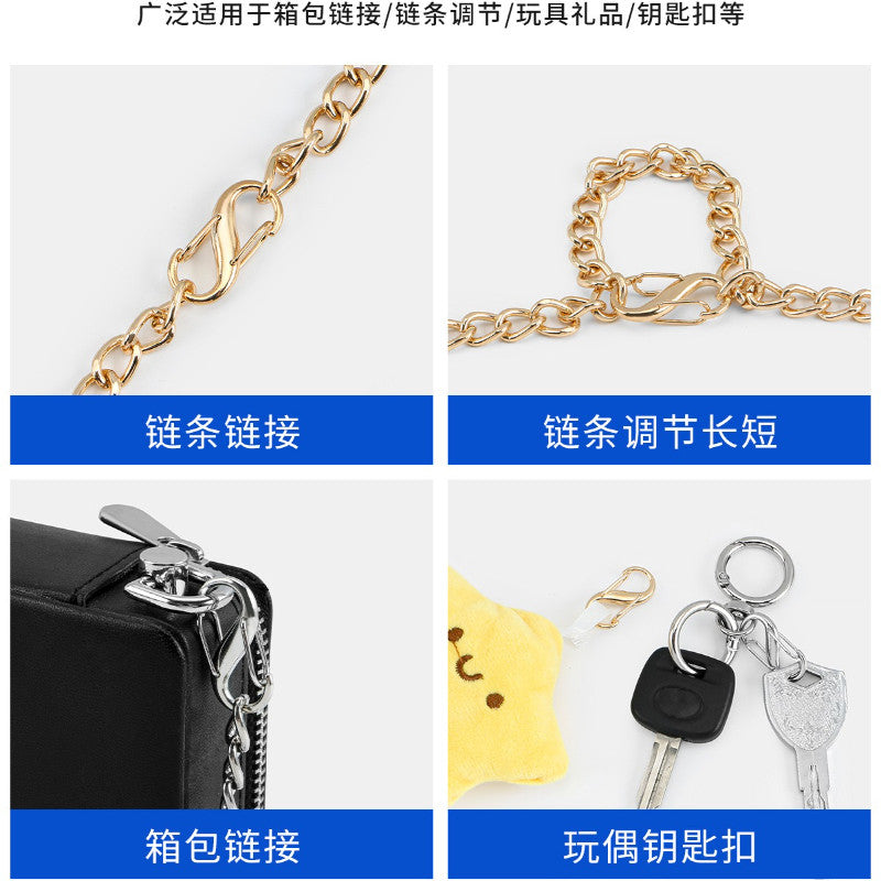S-Shape Bag Chain Adjuster | Small Metal Strap Shortener | Metal Buckle Clasps | Metal Bag Adjuster Clip | S Lock