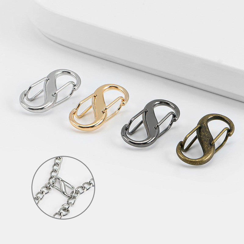 S-Shape Bag Chain Adjuster | Small Metal Strap Shortener | Metal Buckle Clasps | Metal Bag Adjuster Clip | S Lock