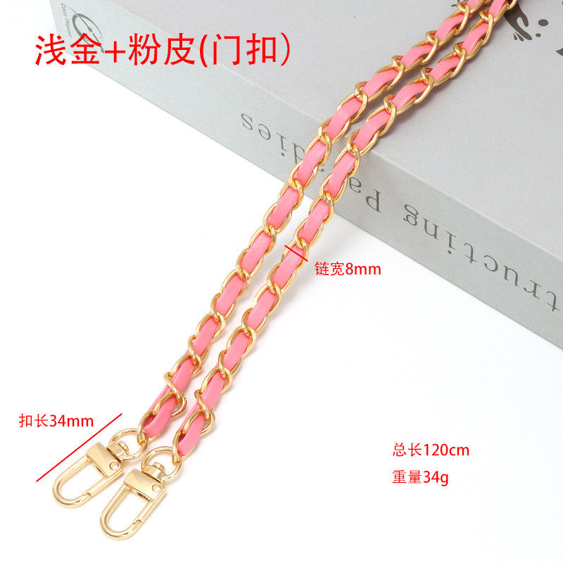 120cm- PU Leather Bag Chain | Aluminum Chain Strap | Lightweight Metal Bag Strap | Crossbody / Shoulder / Phone Strap