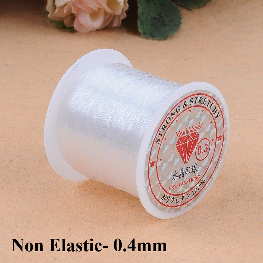 Transparent Elastic Cord & Fishing Line for Beading – TPU Stretch String / Clear Nylon Thread | Benang Getah | Crystal